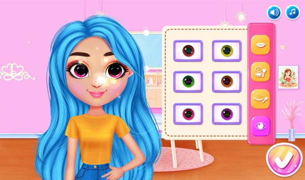 Lựa chọn kiểu tóc, màu tóc, phấn trang điểm, màu son...