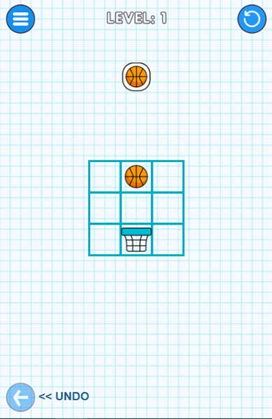 Hãy đưa quả bóng xuống rổ bên dưới