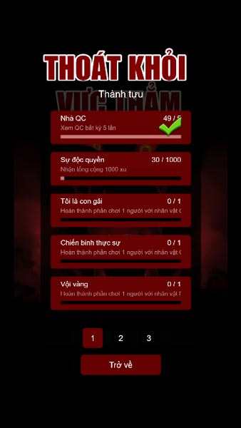 Các mốc thành tích, thành tựu trong game