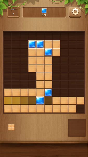 Xếp các khối gỗ theo hàng ngang, dọc để ghi điểm