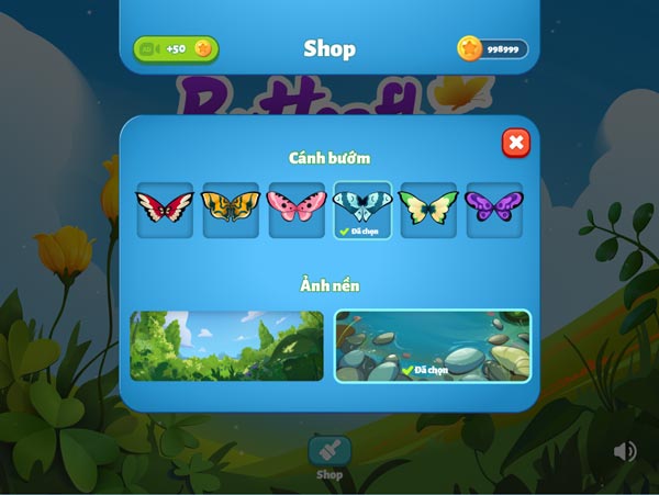 Những mẫu Skin cánh bướm và ảnh nền trong Shop cửa hàng