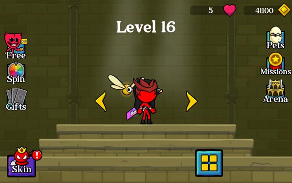 Trò chơi Người que Red Stickman có rất nhiều cải tiến, cập nhật