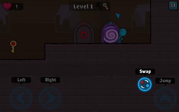 Bấm nút Swap để đổi nhân vật Stickman