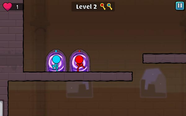 Đưa cả 2 nhân vật Red Blue Stickman về cổng dịch chuyển