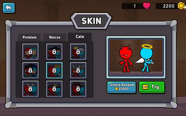 Rất nhiều Skin nhân vật có trong Shop