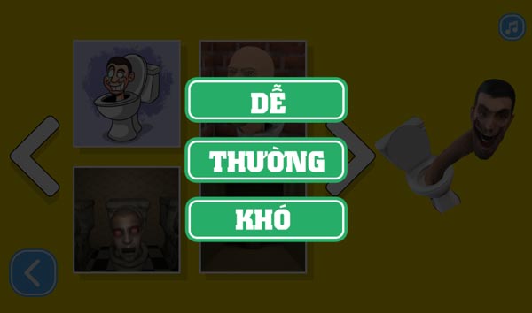 Chọn mức độ Dễ, Thường hoặc Khó