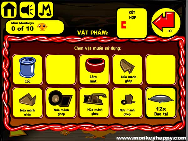 Các vật đã thu thập được