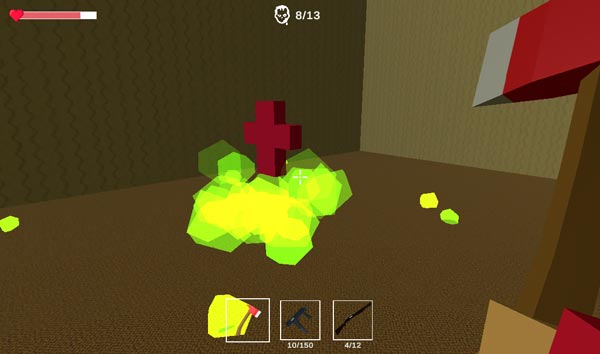 Thu thập vật phẩm để hồi phục HP, thêm đạn