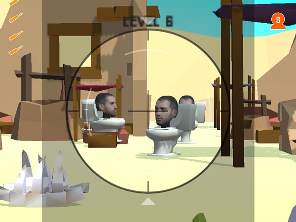 Thực hiện nhiệm vụ bắn tỉa Sniper từ xa tiêu diệt Skibidi Toilet