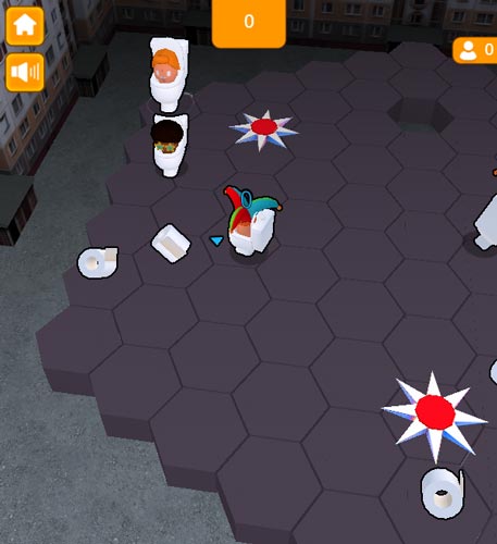 Nhặt vật phẩm để tăng số điểm và kích thước Skibidi Toilet