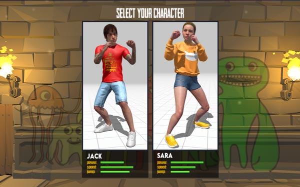 Lựa chọn 1 trong 2 nhân vật Jack hoặc Sara