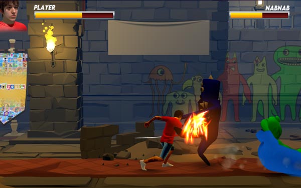 Đừng quên đỡ đòn và nhảy để tránh khỏi đòn đánh của Rainbow Friends