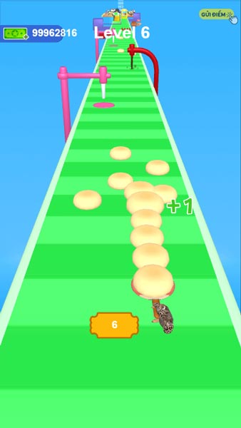 Điều khiển bàn tay và chảo để thu thập thật nhiều bánh Donut