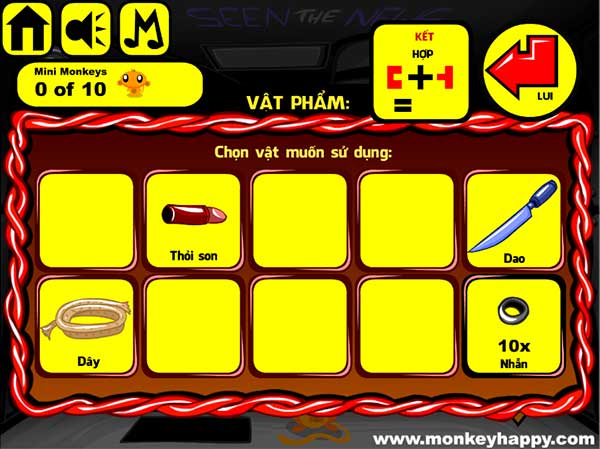 Các vật phẩm đã thu được