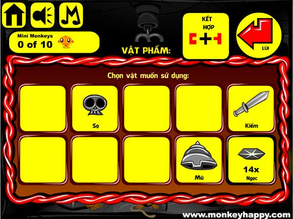 Các vật đã thu thập được