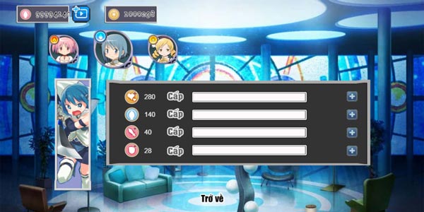 Nâng cấp các chỉ số sức mạnh cho nhân vật