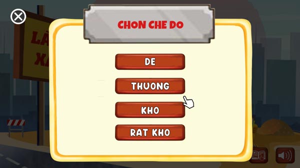 Có 4 chế độ để người chơi lựa chọn