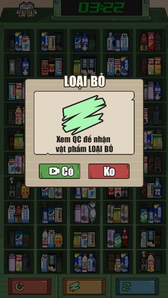 Nhận vật phẩm loại bỏ đồ ngẫu nhiên