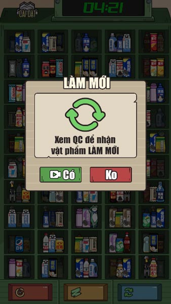Nhận vật phẩm làm mới