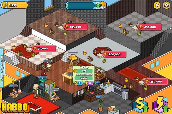 Nâng cấp khách sạn Habbo ngay khi có đủ tiền