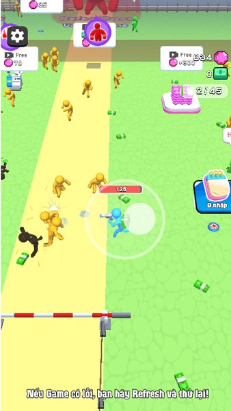 Điều khiển nhân vật người que Stickman di chuyển ra ngoài căn cứu