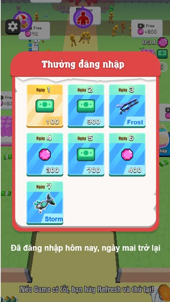 Nhận quà thưởng đăng nhập game hàng ngày