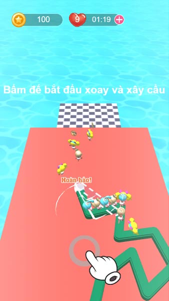 Tạo thành cây cầu nối liền và cứu hết toàn bộ nhân vật NPC