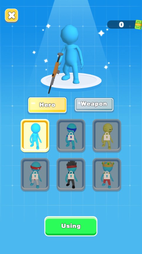 Game có tất cả 6 skin lựa chọn