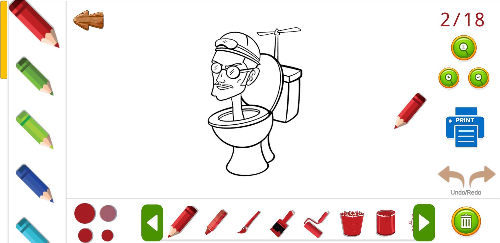 Chơi game Tô màu Skibidi Toilet 2 - GameVui