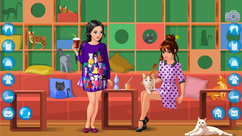 Game ngoài quần áo còn có phụ kiện, mèo, khung cảnh,..