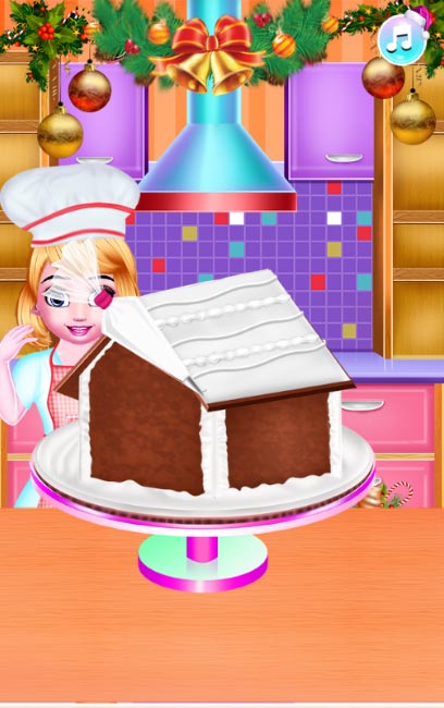 Sau khi hoàn thành bánh hình ngôi nhà, người chơi hãy trang trí cho ngôi nhà thật lung linh nhé.