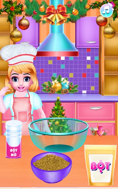 Đầu tiên, người chơi cần dựng ngôi nhà bánh làm bằng bột mỳ.