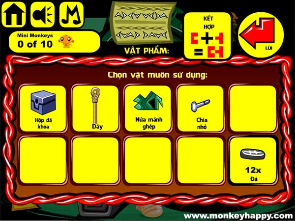 Các vật phẩm đã thu được