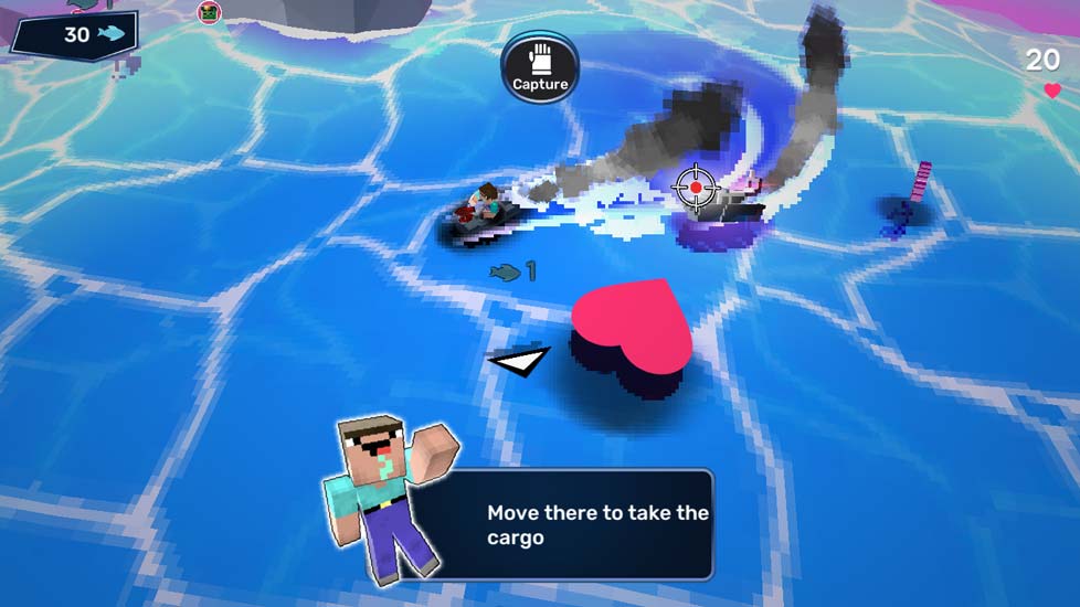 Ngoài tránh thuyền cảnh sát, hãy thu nhập những item khác trên biển nhé.