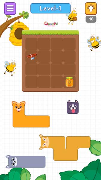 Xếp các con thú cưng lên bảng ở trên