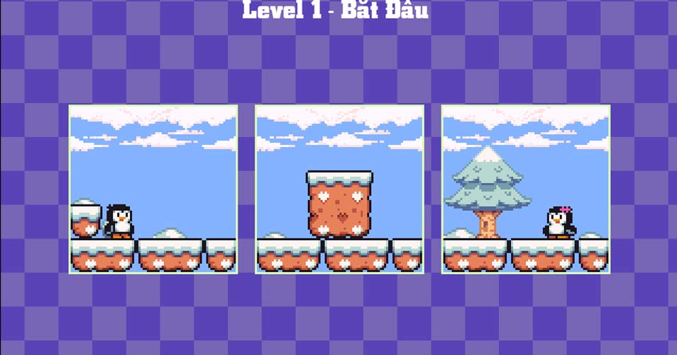 Hãy giúp chú cánh cụt đến được với bạn cánh cụt nữ nhé.