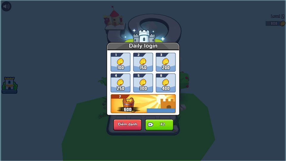 Chăm chỉ đăng nhập hằng ngày để nhận thưởng nhé.
