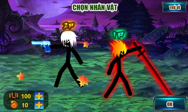 Chọn nhân vật tay súng Stickman