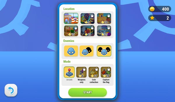 Nhiều chế độ chơi, số lượng đối thủ và địa điểm khác nhau