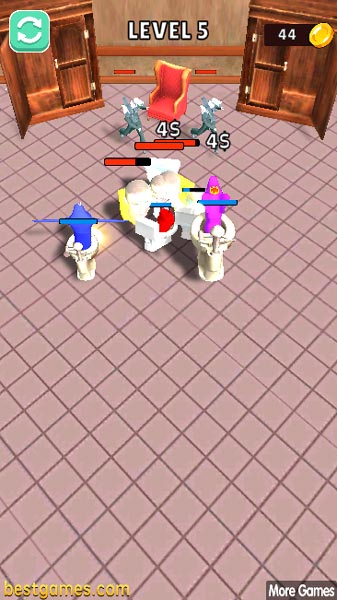 Bắt đầu chiến đấu bằng đội quân quái vật Skibidi Toilet