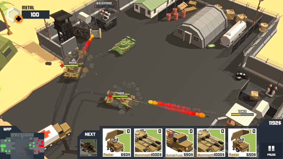 Sử dụng khéo léo các loại tăng để dành chiến thắng.