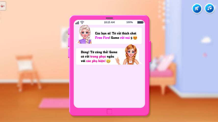 Các công chúa đều rất thích chơi Free Fire.