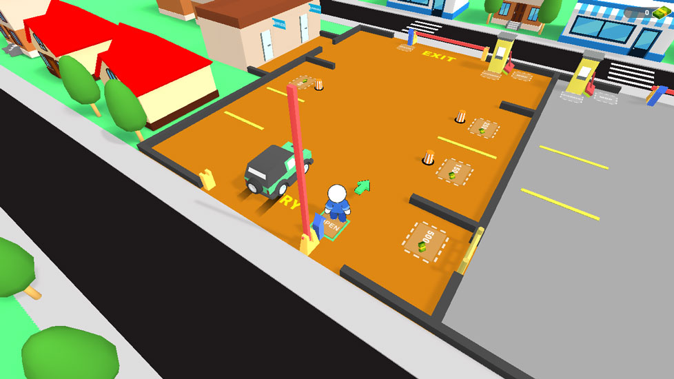 Mở cửa cho xe vào bãi.