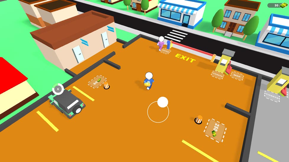 Đợi khách vào shop và quay lại xe.