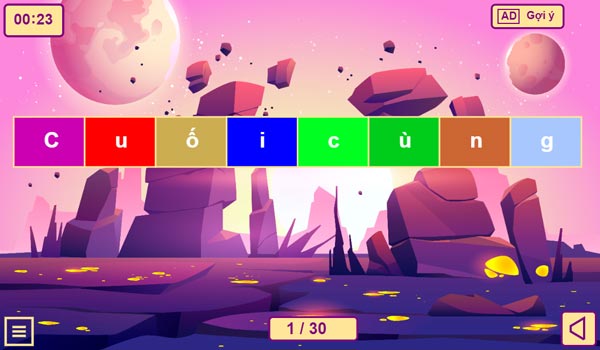 Kéo và đặt các ký tự vào vị trí chính xác