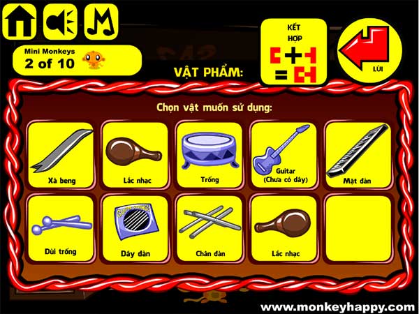 Các vật phẩm đã thu thập được