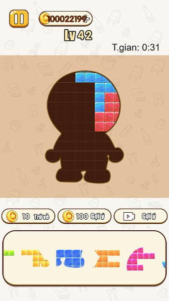 Thời gian hoàn thành cấp độ càng nhanh thì sẽ nhận được nhiều xu thưởng