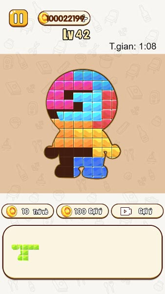 Có thể sử dụng gợi ý với giá 100 xu hoặc xem quảng cáo GameVui