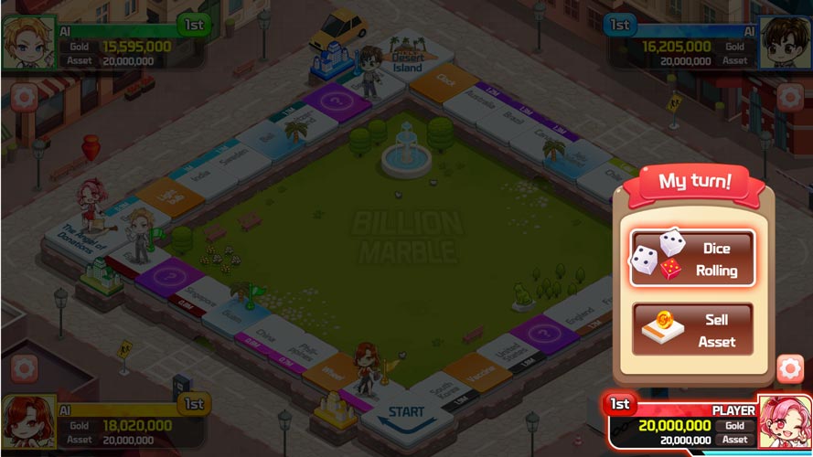 Mỗi lượt bạn có lựa chọn xúc xắc hoặc bạn thành phố.