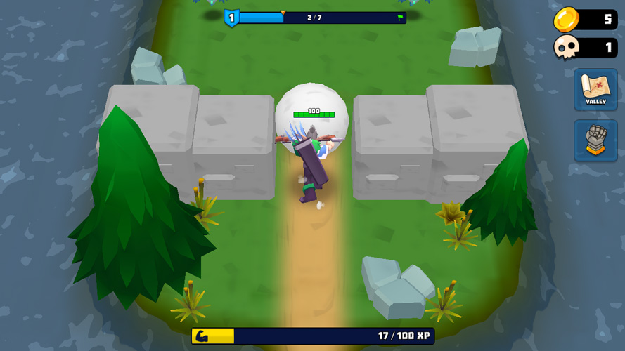 Đẩy cách chướng ngại vật để vượt qua và chiến đấu với lũ quái vật.